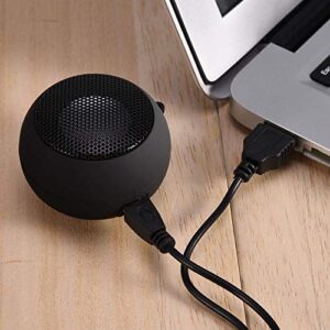 Portable Speaker, Mini USB Speaker with 3.5mm Jack on Bottom for Mobilephone PC Laptop MP3(Black)