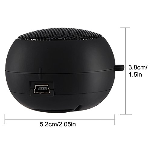 Portable Speaker, Mini USB Speaker with 3.5mm Jack on Bottom for Mobilephone PC Laptop MP3(Black)