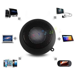 Portable Speaker, Mini USB Speaker with 3.5mm Jack on Bottom for Mobilephone PC Laptop MP3(Black)