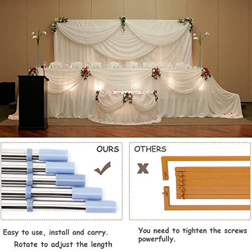 WUPYI Professional Backdrop Stand Pipe Kit,10'x10'/10'x 20' Heavy Duty Background Support System Curtain Frame Telescopic with Steel Base for Wedding Party Photography Trade Show Display (10'x 20')