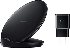 samsung qi certified fast charge wireless charger stand (2018 edition) universally compatible with qi enabled smartphones – us version – black – ep-n5100tbegus