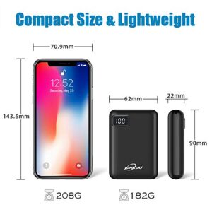 Portable Phone Charger 10000mAh Quick Charge 2.4 A Power Bank External Battery Packs Dual Ports with LCD Display Powerpack Compatible for iPhone Huawei iPad Samsung Galaxy Nintendo Switch (Black)