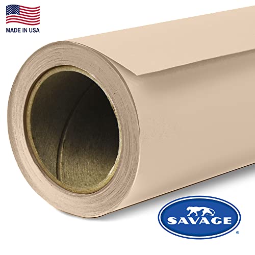 Savage Seamless Paper Photography Backdrop - Color #19 Egg Nog, Size 86 Inches Wide x 36 Feet Long, Backdrop for YouTube Videos, Streaming, Interviews and Portraits - Made in USA