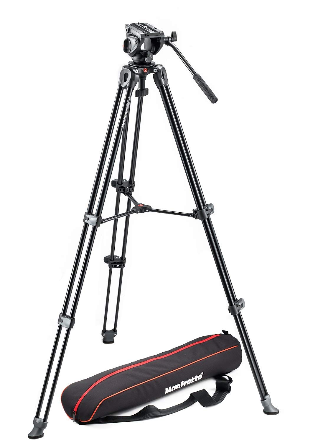 Manfrotto MVK500AM Lightweight Fluid Video System with Twin Legs and Middle Spreader (Black)