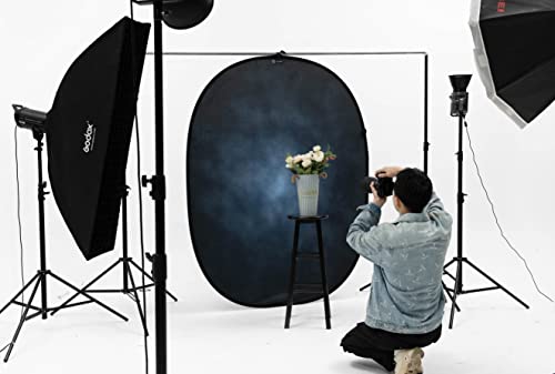 Kate Dark Blue Collapsible Backdrop for Photography Brown Pop Up Photo Backdrops Portable Folding Background for Portrait, Live Streaming, 5x6.5ft