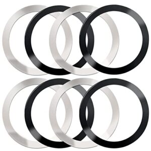 ioualey 8 pack universal metal rings sticker compatible for magsafe magnetic wireless charger iphone 13 12 pro mini max samsung galaxy, ultra-thin car charger conversion accessories, 2 colors