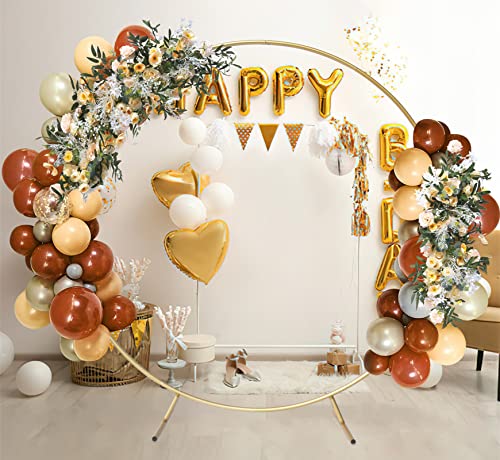 6.7FT Aluminum Round Balloon Arch Golden Circle Backdrop Stand for Birthday Party, Baby Shower, Wedding, Graduation and Photo Background Decoration