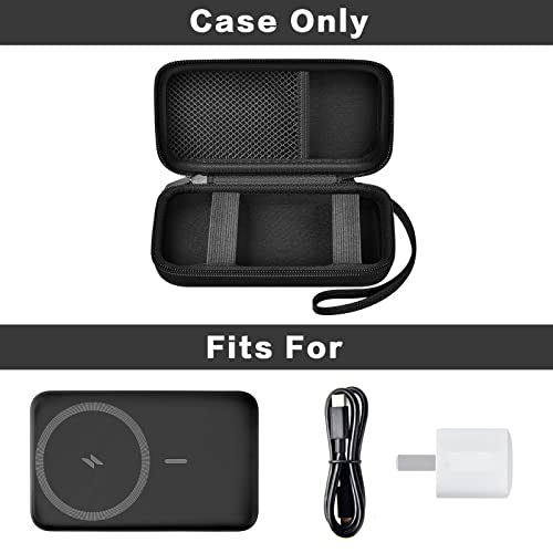 Case Compatible with Anker 633/622/621 Magnetic Battery (MagGo) 10,000mAh Foldable Wireless Portable Charger, Storage Bag for iphone/Cell Phone Power Delivery, Battery Packs Holder - Only Case - Black