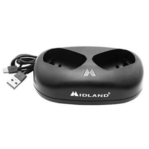 midland – avp25 dual desktop charger with usb cable for x-talker series t71 t75 t77 t79 radios