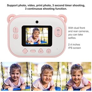 Instant Print Camera for Kids, 2.4'' IPS Screen Rechargeable Camera Digital Creative Print Camera with Multiple Functions, for Boys Girls Gift