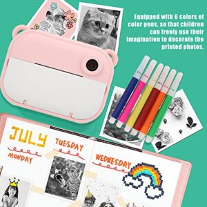 Instant Print Camera for Kids, 2.4'' IPS Screen Rechargeable Camera Digital Creative Print Camera with Multiple Functions, for Boys Girls Gift