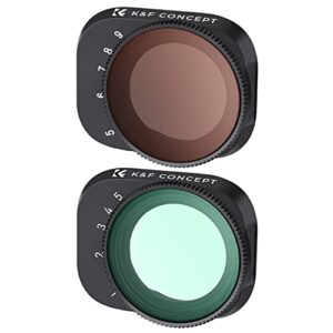 k&f concept mini 3/ mini 3 pro variable nd lens filters kit nd2-32+nd32-512(2 pcs), variable nd filters 1-5 stops + 5-9 stops compatible with dji mini 3/ mini 3 pro