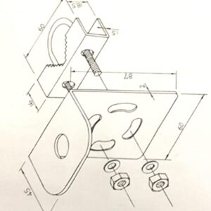 Anteenna TW-CR Mount Bracket Stainless Steel 16mm Hole for L Type UHF Female (SO-239) for 144/440MHz Ham Mobile Antenna