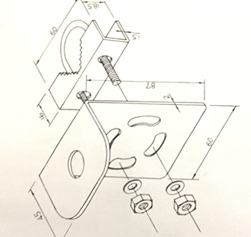 Anteenna TW-CR Mount Bracket Stainless Steel 16mm Hole for L Type UHF Female (SO-239) for 144/440MHz Ham Mobile Antenna