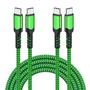 besgoods usb c to usb c fast charging cable, [10ft, 2pack] pd fast charging type c charger compatible with galaxy s22 ultra/s21 fe, a53, note20, pad pro/air5/4/mini6, tab s8, pixel 6/5 -green,2pack