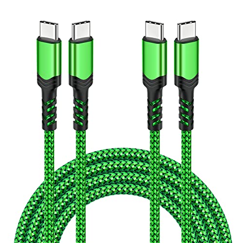 Besgoods USB C to USB C Fast Charging Cable, [10ft, 2Pack] PD Fast Charging Type C Charger Compatible with Galaxy S22 Ultra/S21 FE, A53, Note20, Pad Pro/Air5/4/Mini6, Tab S8, Pixel 6/5 -Green,2Pack