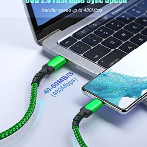 Besgoods USB C to USB C Fast Charging Cable, [10ft, 2Pack] PD Fast Charging Type C Charger Compatible with Galaxy S22 Ultra/S21 FE, A53, Note20, Pad Pro/Air5/4/Mini6, Tab S8, Pixel 6/5 -Green,2Pack