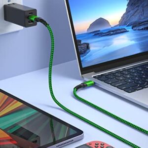 Besgoods USB C to USB C Fast Charging Cable, [10ft, 2Pack] PD Fast Charging Type C Charger Compatible with Galaxy S22 Ultra/S21 FE, A53, Note20, Pad Pro/Air5/4/Mini6, Tab S8, Pixel 6/5 -Green,2Pack