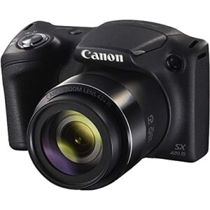 Canon PowerShot SX420 is Digital Camera (Black) (1068C001), 64GB Memory Card, 2 x NB11L Battery, Corel Photo Software, Charger, Card Reader, LED Light, Bag, Flex Tripod + More (Renewed)