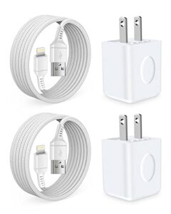 apple charger kits for iphone 14 pro max 14pro 14 plus 13pro 13 12 11 se 10 xr x xs 8 7 6 6s plus, dual usb charger block with usb to lightning cable, 2.1amp travel wall plug adapter+usb lighting cord