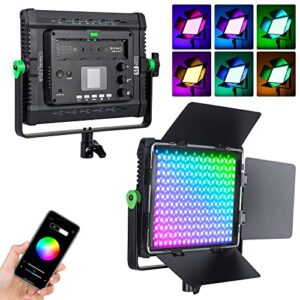 viltrox 30w rgb led photography light panel, bi-color variable 2800k~6800k with app control for video photography, cri97+ tlci97 led video light panel +barndoor, no light stand (weeylite wp35)