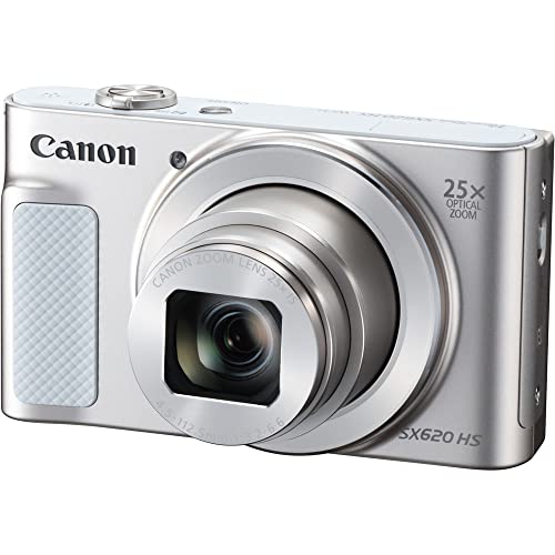 Canon PowerShot SX620 HS Digital Camera (Silver) (1074C001), 64GB Memory Card, NB13L Battery, Corel Photo Software, Charger, Card Reader, Soft Bag, Flex Tripod + More (Renewed)