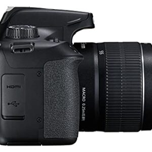 Canon Intl. Canon EOS T100 DSLR Camera EF-S 18-55mm F3.5-5.6 III, EF 75-300mm f4-5.6 III, 420-800mm f8 Lense Bundle Accessories (Extra Battery, Digital Flash, 128Gb Memory & More), Black