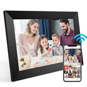 frameo 10.1 inch digital photo frame smart wifi digital picture frame with 1280×800 ips lcd touch screen, built-in 16g large memory, share photos and videos instantly via frameo app from anywhere