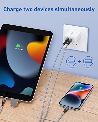 iPhone 14 13 12 Super Fast Charger [Apple MFi Certified], LUOSIKE 2-Pack 20W PD Fast USB C Wall Charger Block with 10FT Long USB C to Lightning Cable for iPhone 14 13 12 Pro Max Mini 11 XS XR X, iPad