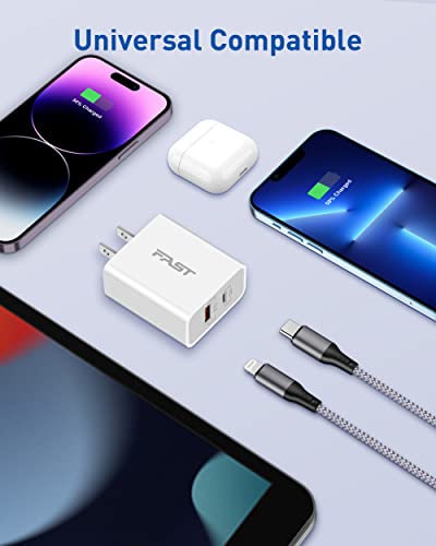 iPhone 14 13 12 Super Fast Charger [Apple MFi Certified], LUOSIKE 2-Pack 20W PD Fast USB C Wall Charger Block with 10FT Long USB C to Lightning Cable for iPhone 14 13 12 Pro Max Mini 11 XS XR X, iPad