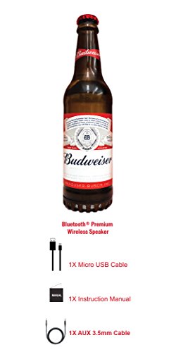 Budweiser Bluetooth Bottle Speaker Authentic Design Wireless Budweiser Red Speaker, Loud Audio Beer Speaker- Bud Weiser Red