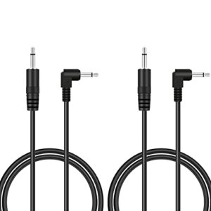 bolvek 2 pack 3ft 3.5mm 1/8″ male ts mono plug to 90 degree right angle 3.5mm male mono jack audio cable