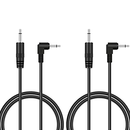 Bolvek 2 Pack 3ft 3.5mm 1/8" Male TS Mono Plug to 90 Degree Right Angle 3.5mm Male Mono Jack Audio Cable