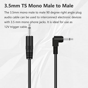 Bolvek 2 Pack 3ft 3.5mm 1/8" Male TS Mono Plug to 90 Degree Right Angle 3.5mm Male Mono Jack Audio Cable