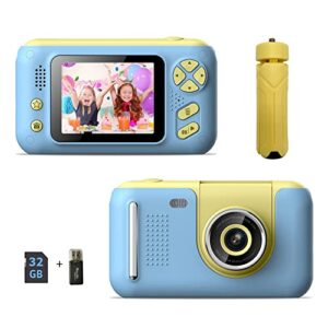 sikiwind kids camera for boys and girls, digital camera for kids toy gift, toddler camera birthday gift for age 3 4 5 6 7 8 9 10 with 32gb sd card, video recorder 1080p ips 2.4 inch