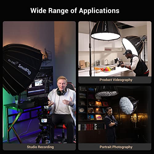 SMALLRIG Parabolic Softbox Quick Release, Parabolic Softbox, Compatible with SmallRig RC 120D/RC 120B/RC 220D/RC220B and Other Bowens Mount Light (33.5inch/85cm)