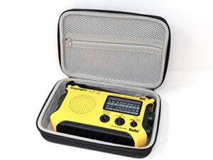 kaito rc500 eva hard shell storage case with double-zipper and carrying handle for the voyager ka500 radio