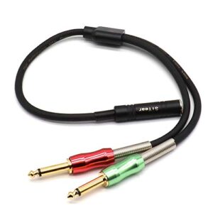 SiYear 1/4" Stereo to Dual 1/4" Mono Insert Cable, 6.35mm (Quarter inch Female TRS to Dual 1/4 Inch Male Y Splitter Breakout Cable Patch Cord (50CM)
