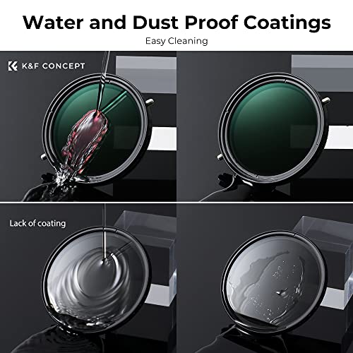 K&F Concept 72mm Variable Fader ND2-ND32 ND Filter and CPL Circular Polarizing Filter 2 in 1 for Camera Lens No X Spot Waterproof Scratch Resistant (Nano-X Series)