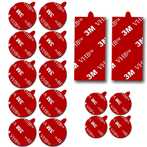 3M Sticky Adhesive Replacement for Magnetic Dashboard Pop Out-Stand Mount Base Circle Double Sided Tape 2 Pack Rectangle VHB Sticker Pads for Dash Magnet Phone Mounts Sockets (Red)