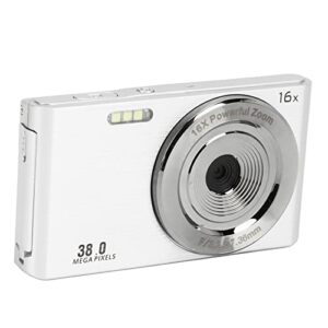digital camera, 1080p 38mp 2.4 inch lcd screen kids camera with 16x digital zoom, compact portable point and shoot camera small rechargeable camera for teens students boys girls