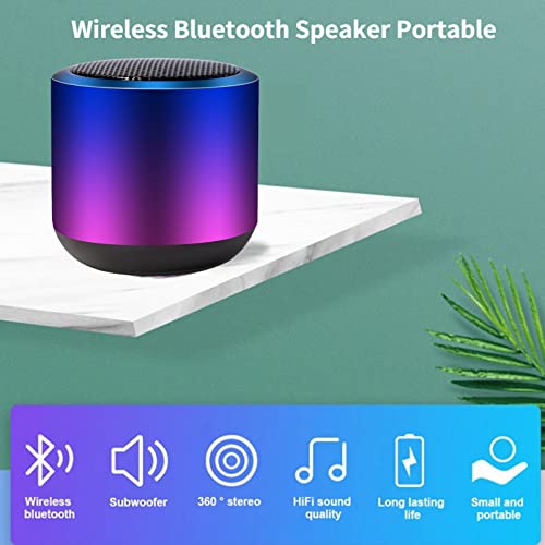 Aresrora Small Bluetooth Speaker,Tiny Wireless Bluetooth Speaker, Mini Enhanced Bass Colorful Metal Case Built in Mic, TF Card Play for Outdoor,Hiking,Travel (Blue)