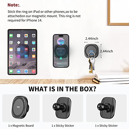 CAMOLO Magnetic Phone Mount, Car Phone Mount for Dashboard, 360° Adjustable Magnetic Wall Mount Compatible with Magsafe iPhone 14 13 12 Pro Max Mini