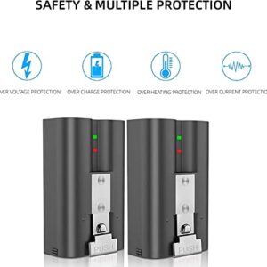 2 Packs 6500mAh Replacement Battery and USB Charging Station,Compatible with Ring-Doorbell Camera 2/3/4,Spotlight Camera and Stick Up Camera,Rechargeable Upgraded Lithium-ion Batteries 3.65V Camera