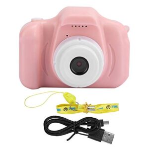 ASHATA Portable Cartoon Camera, Mini 1080P Digital Camera, One Click Smart Focusing, Anti Shake, with 2.0 inch Screen, The Best Gift for Kids, Children(Pink)