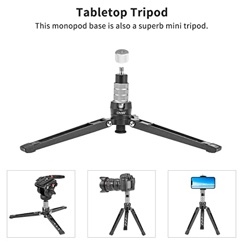 Cayer CF34 Carbon Fiber Camer Monopod Kit, 71 inch Professional Telescopic Video Monopods with Video Fluid Head and Folding Support Base for DSLR Video Cameras Camcorders, Plus 1 Extra Sliding Plate