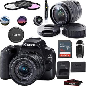 eos 250d dslr camera with ef-s 18-55mm lens – basic accessories bundle (international version) (renewed)