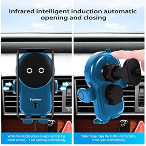 [Upgrade] Wireless Car Charger Mount,15W Qi Fast Charger, Wireless Car Charger Air Vent, Automatic Clamping Phone Holder for iPhone 13/12/11//XS/XR/8, Samsung S22/S21/S20/Note 20, etc (Blue)