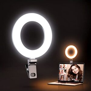 kaiess video conference lighting, 6.5″ clip on ring light for computer laptop, zoom lighting for computer,webcam light for zoom call/remote working/live streaming, zoom light