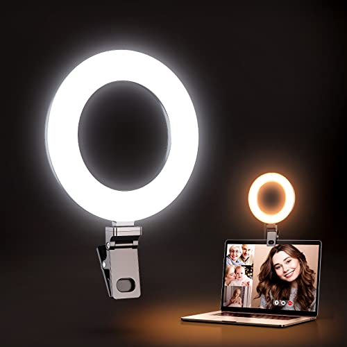 Kaiess Video Conference Lighting, 6.5" Clip on Ring Light for Computer Laptop, Zoom Lighting for Computer,Webcam Light for Zoom Call/Remote Working/Live Streaming, Zoom Light